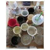 assorted coffee mugs cups bottle w stopper