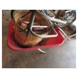wheel barrow hand saw bushel basket cooler