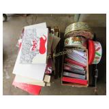 tote w Christmas cards tins vintage Pranges boxes