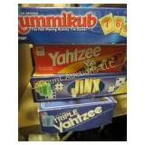 assorted games yahtzee rummikub jinx