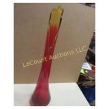 MCM swung glass vase 16" footed