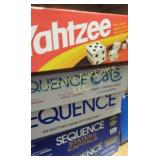 assorted games yahtzee sequence cats others