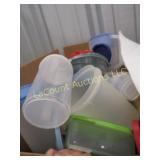 assorted plastic ware pitcher containers