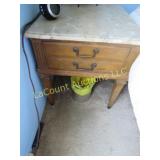 marble top end table good condition MCM look
