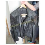 Bermans leather fringe jacket size 40