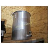 large stainless pot with spigot