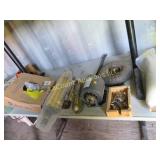 clear hose assorted car parts tripod wheel knife