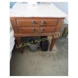 marble top end table good condition MCM look