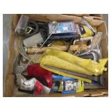 assorted shop tools wrench crimping sleeves