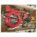 vise grips large wrench fish tape shop tools