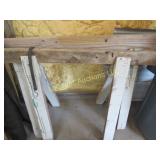 2 wood saw horses
