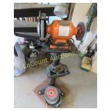 grinder on stand w light grinding wheels