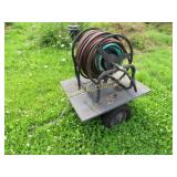 hose reel on wheeled pull behind cart