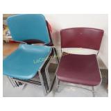 9 stacking plastic chairs