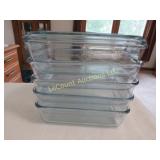 Fire King Blue Sapphire Philbe 5 loaf pans 1 lid
