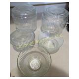 3 anchor hocking ribbed covered dishes Queen Mary