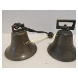 2 vintage brass bells