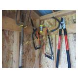 gardening tools loppers pitch fork saw more