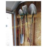 assorted shovels fish spear in good condition
