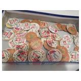 assorted vintage milk bottle lids caps