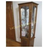 angle sided curio cabinet glass shelves
