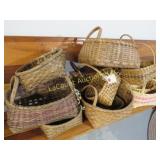 many handmade wicker baskets