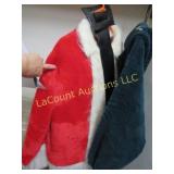 Santa suit jacket pants w suspenders belt