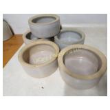 5 stoneware watering bowls