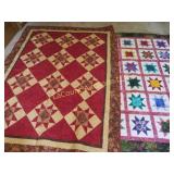 2 hand made quilts beautiful pieces smaller