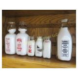 vintage milk bottles & cream top spoon
