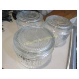 3 anchor hocking ribbed covered dishes Queen Mary