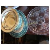 assorted dishes platter bowl monogrammed 'B'