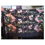 victorian floral 12' fringe table cloth card table