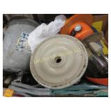 butter churn lids lantern unused gloves misc