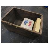 ammunition crate w time cards cigar box