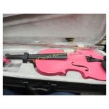 pink violin w bow in case 4/4 size