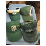 4 Green Bay Packer hats sun visor