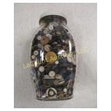 large jar full vintage buttons great crafting