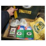 Green Bay Packer mugs grass koozies shirt bags