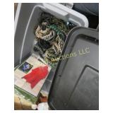 small covered tote 2 rain ponchos many corded