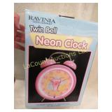 Ravinia twin bell neon clock