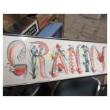 Hand  calligraphy artist GRANNY framed art decor