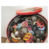 tin vintage buttons buckles many nice selection