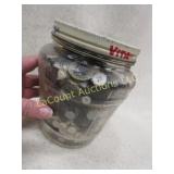 large jar vintage buttons many nice selection