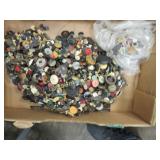 huge amount vintage buttons on string many