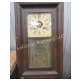antique wall clock etched glass door