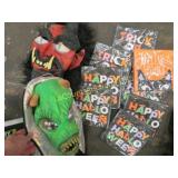 2 halloween masks & many new napkins