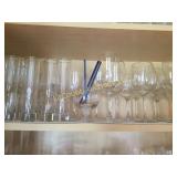 shelf assorted glasses stemware