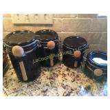 4 pc canister set w wooden measuring spoons