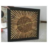 24" square bamboo design wall decor star burst